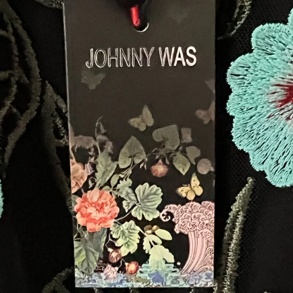 Johnny Was Floral Embroidered Tea Length Midi Dress Size 4 NWT - Picture 8 of 11